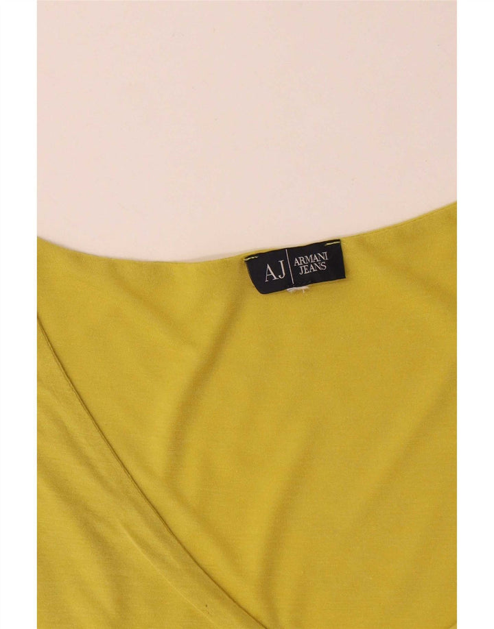 Armani Mujer Top Manga Larga UK 44 Medio Amarillo