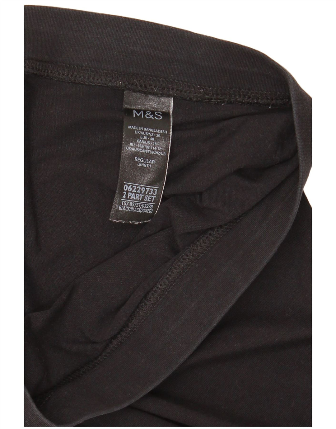 Marks & Spencer Leggings para mujer UK 20 2XL Algodón negro