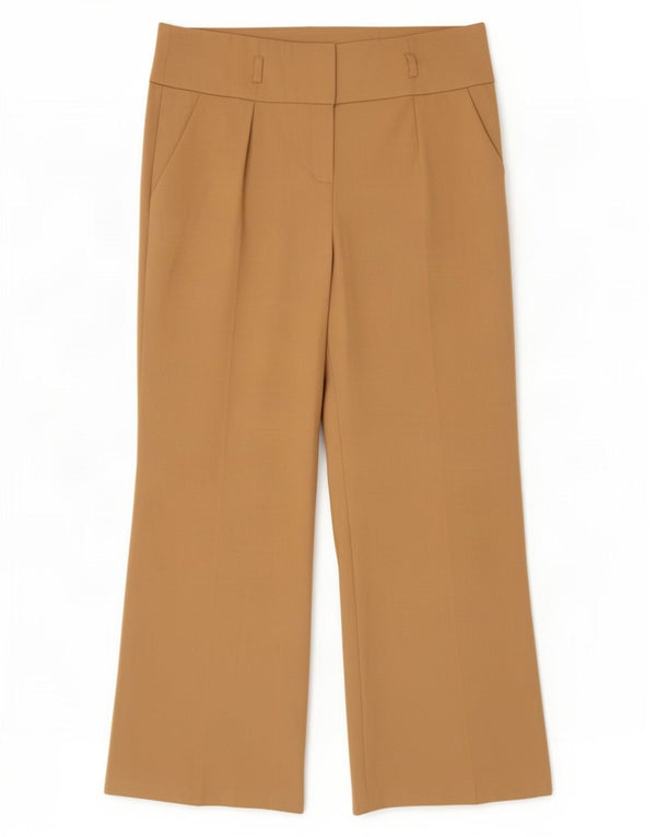 Marks & Spencer Pantalones casuales de pierna ancha para mujer UK 40 Large W32 L27 Beige