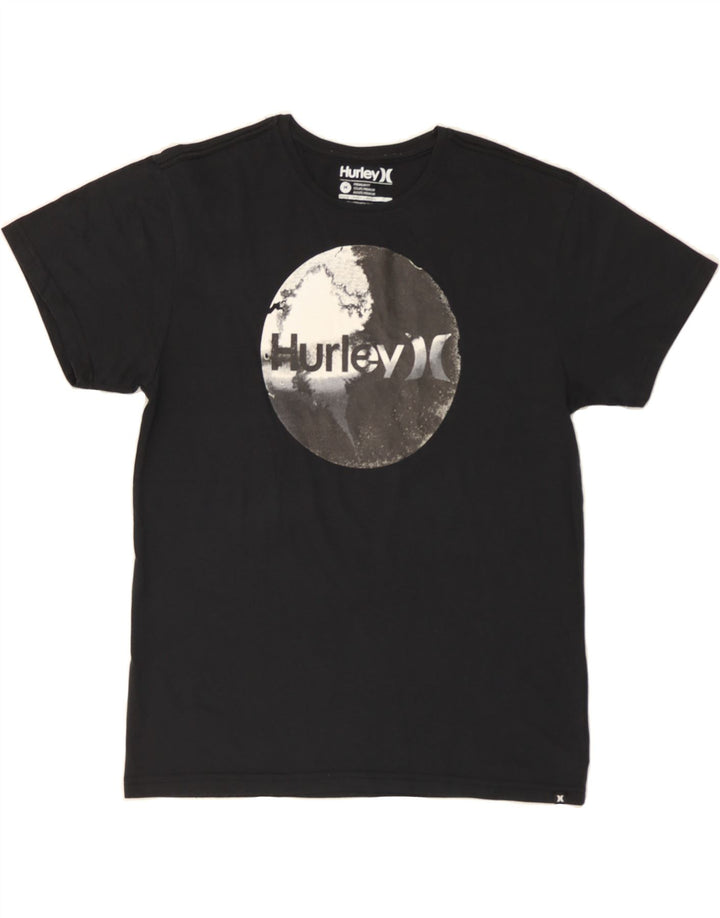 HURLEY Mens Graphic T-Shirt Top Medium Black Cotton Vintage Hurley and Second-Hand Hurley from Messina Hembry 