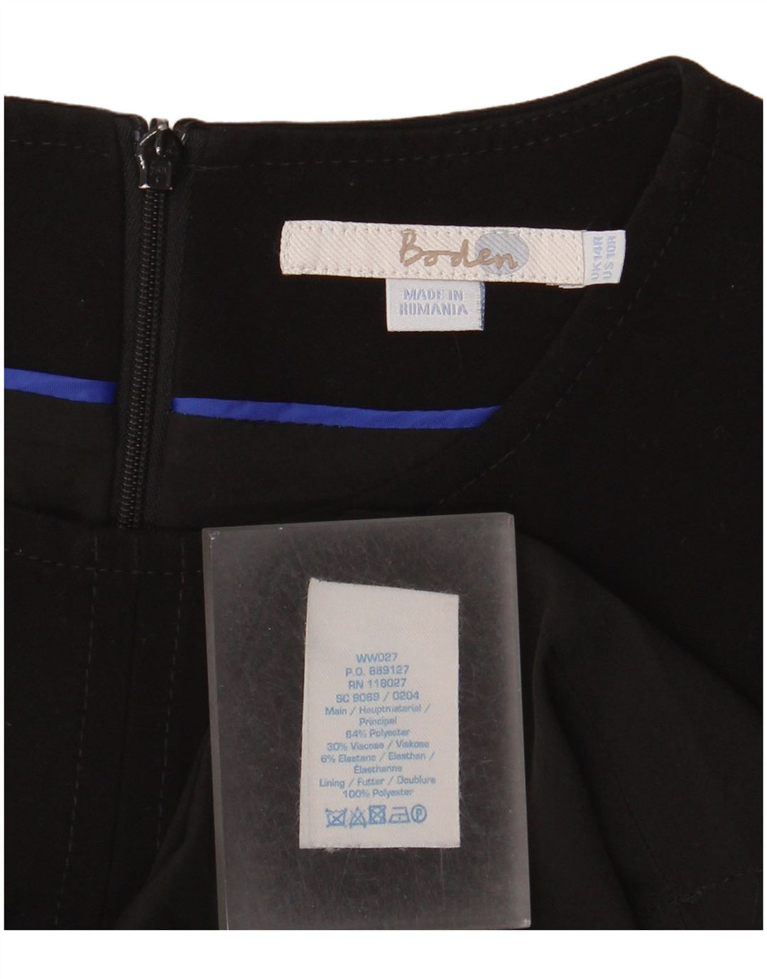 Boden Vestido tubo para mujer UK 44 Grande Poliéster negro