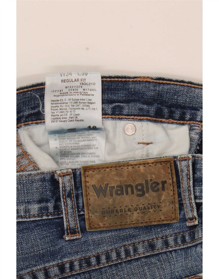 Wrangler Vaqueros rectos de corte regular para hombre W34 L30 Algodón azul