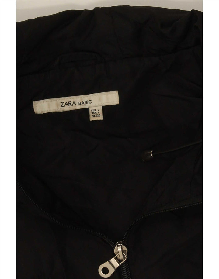 Zara Mujer Chaqueta Utilitaria Con Capucha Reino Unido 44 Grande Negro
