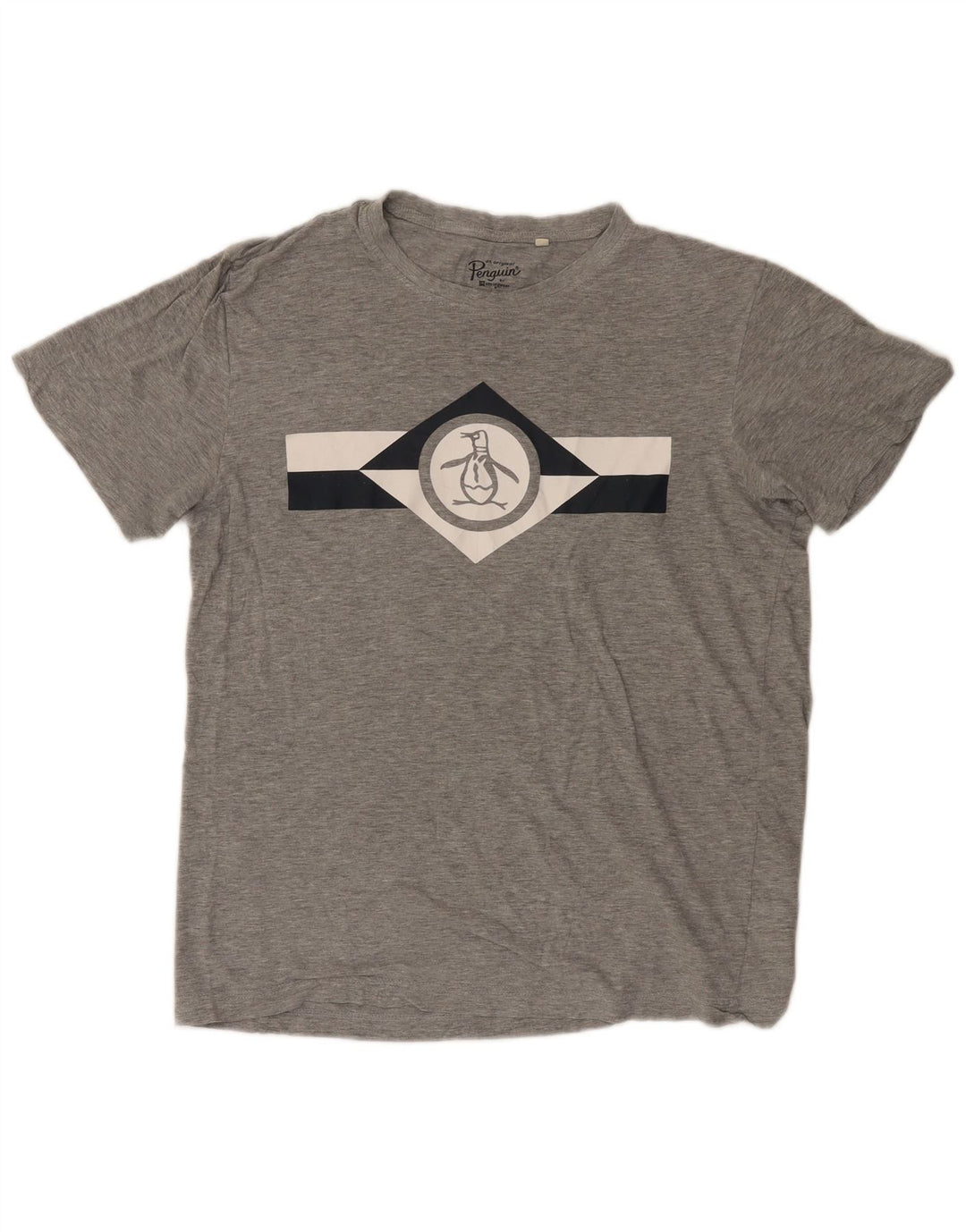 Penguin - Camiseta gráfica para hombre, talla grande, algodón gris