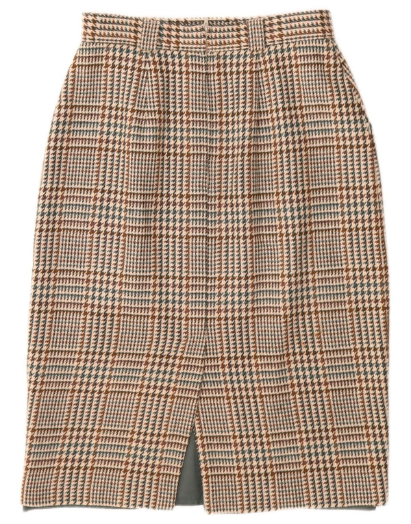 ST MICHAEL Falda lápiz para mujer UK 14 Large W28 Beige Houndstooth