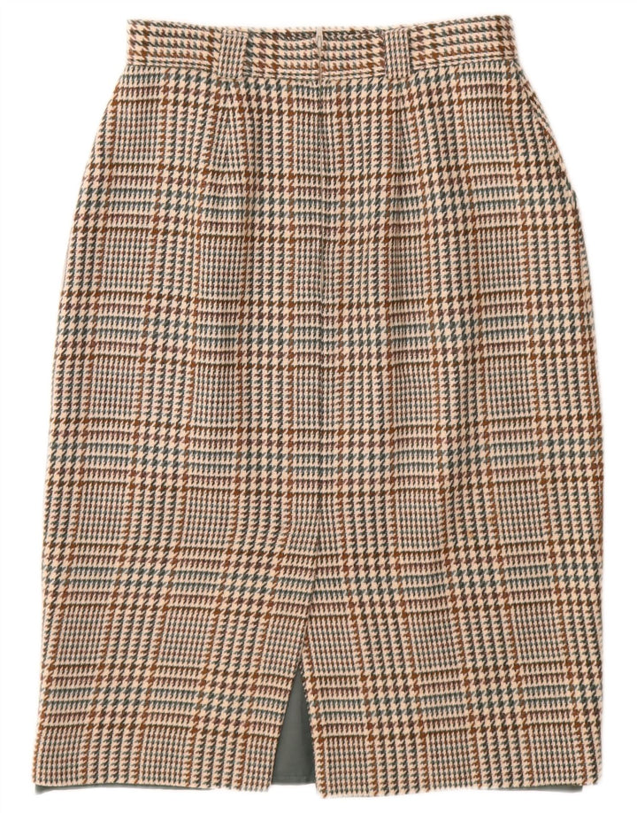 ST MICHAEL Falda lápiz para mujer UK 14 Large W28 Beige Houndstooth