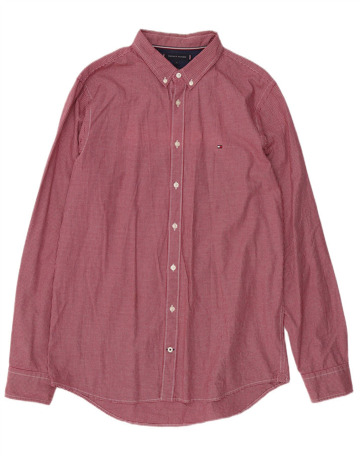 TOMMY HILFIGER Camisa ajustada de hombre de algodón a cuadros rojos grandes