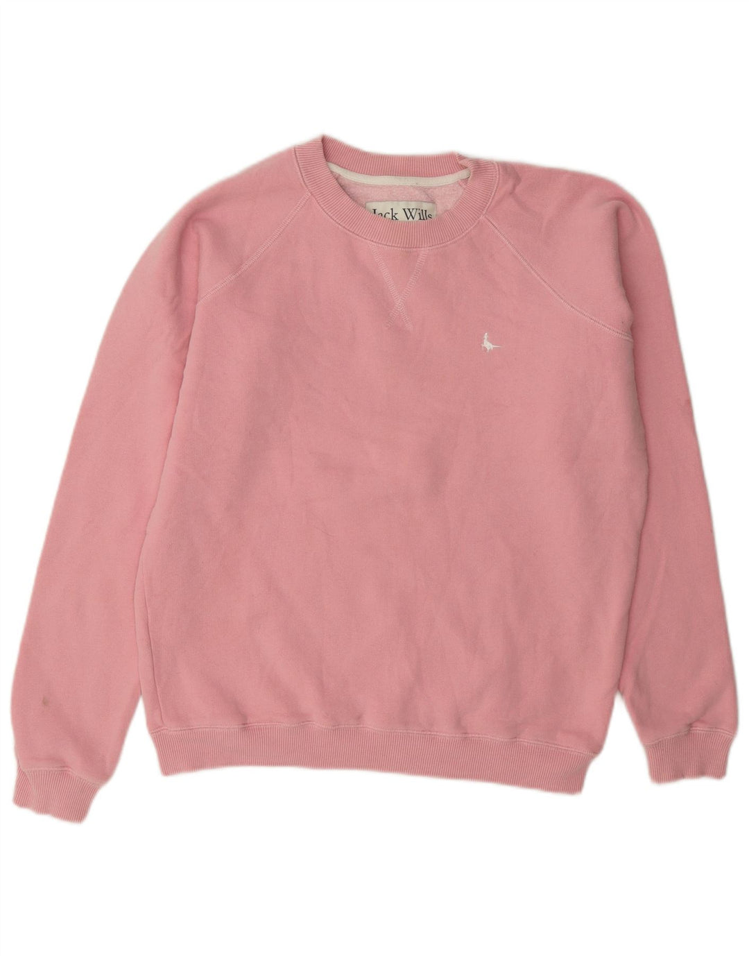 Jack Wills Sudadera extragrande para mujer, talla 8, algodón rosa pequeño