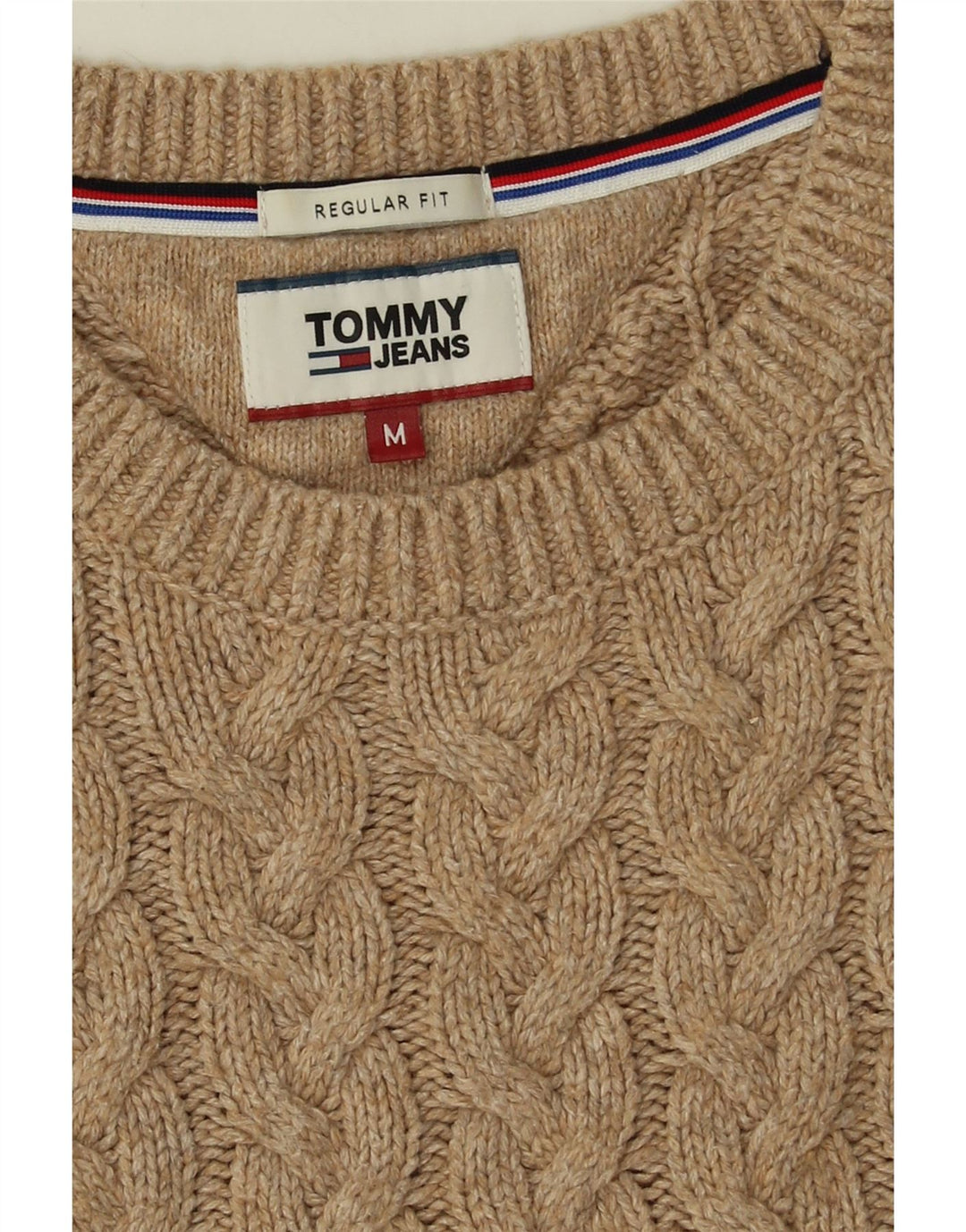 Tommy Hilfiger Jersey Regular Fit con Cuello Redondo para Hombre Beige Medio