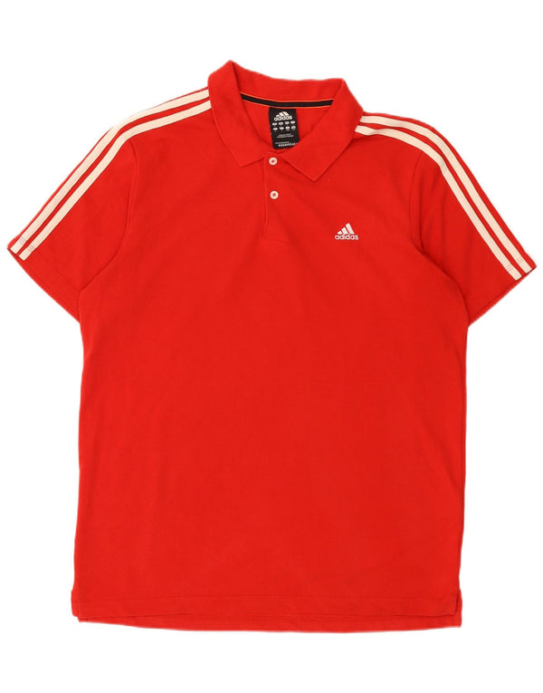 Adidas - Polo Climalite para hombre (algodón rojo grande)