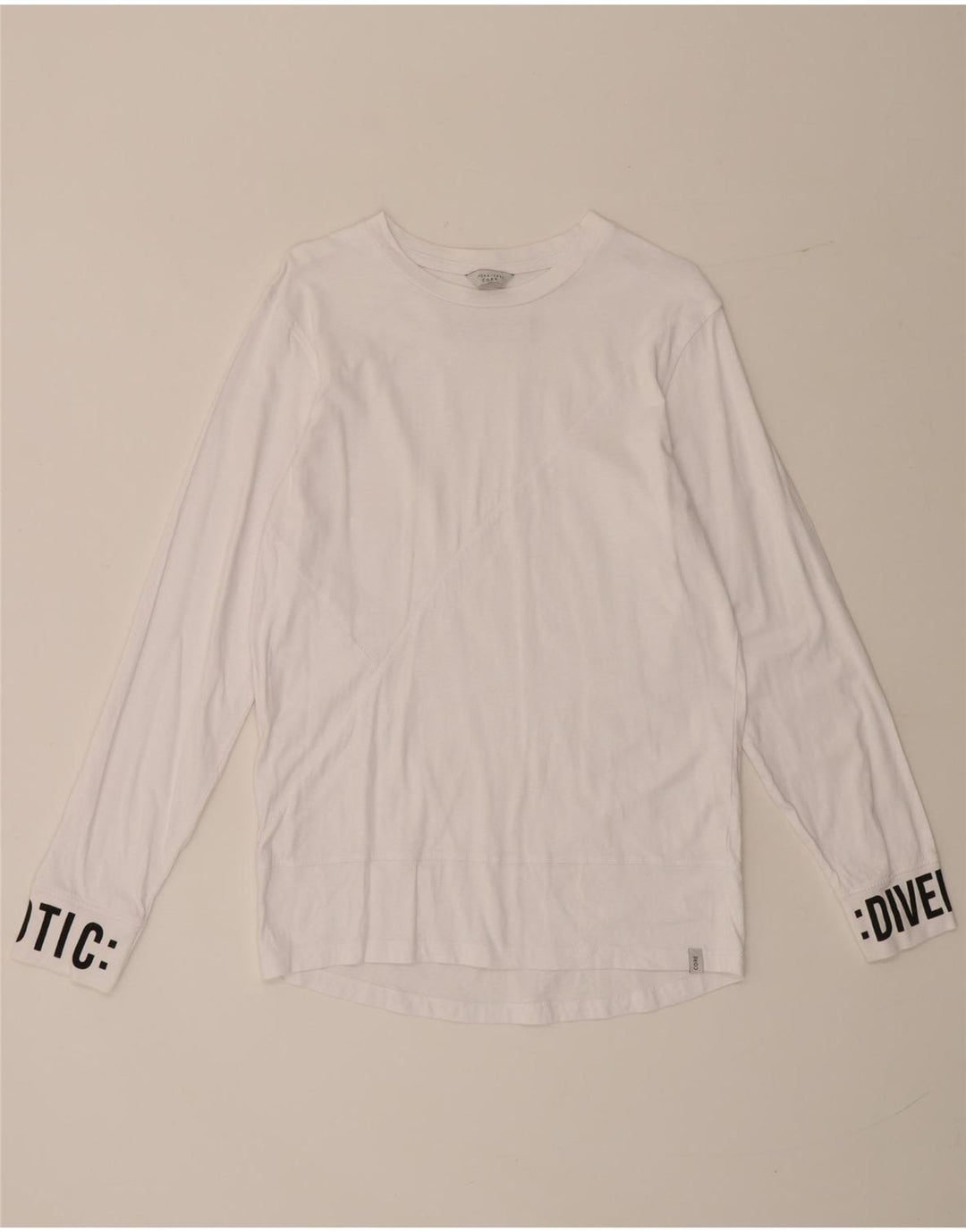 Jack & Jones Mens Graphic Top Manga Larga Pequeño Blanco