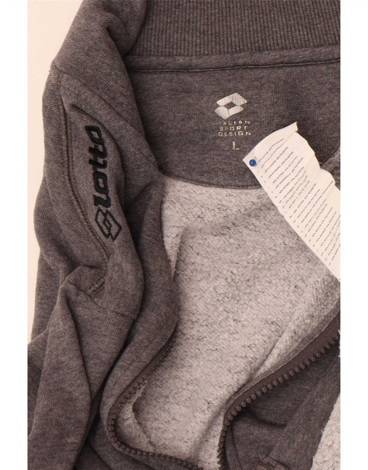 Lotto Hombre Chándal Top Chaqueta Grande Gris Algodón