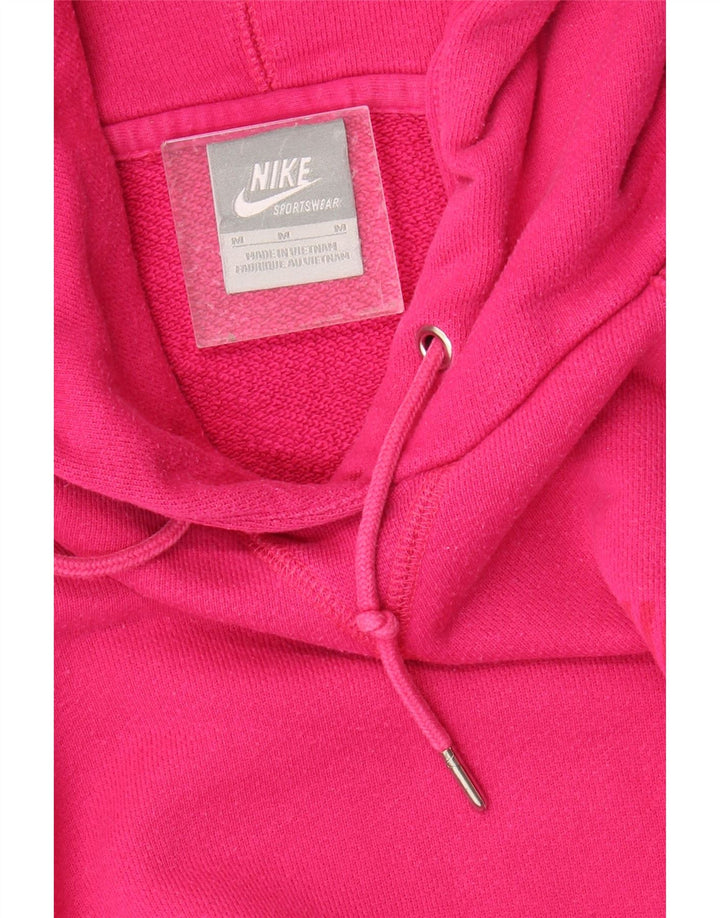 NIKE Womens Hoodie Jumper UK 14 Medium Pink