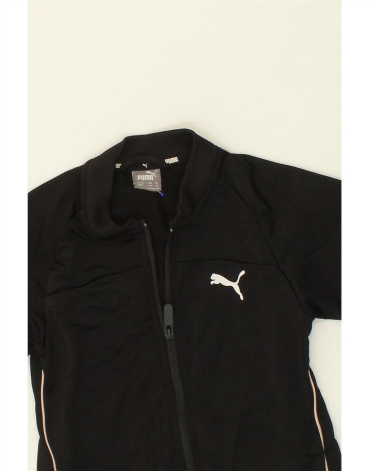 PUMA Girls Tracksuit Top Jacket 7-8 Years Black Polyester Vintage Puma and Second-Hand Puma from Messina Hembry 