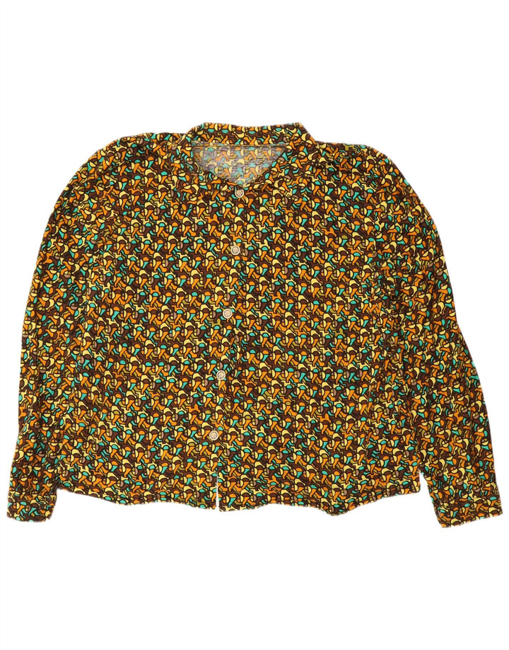 Vintage mujer camisa Reino Unido 16 grande multicolor geométrico