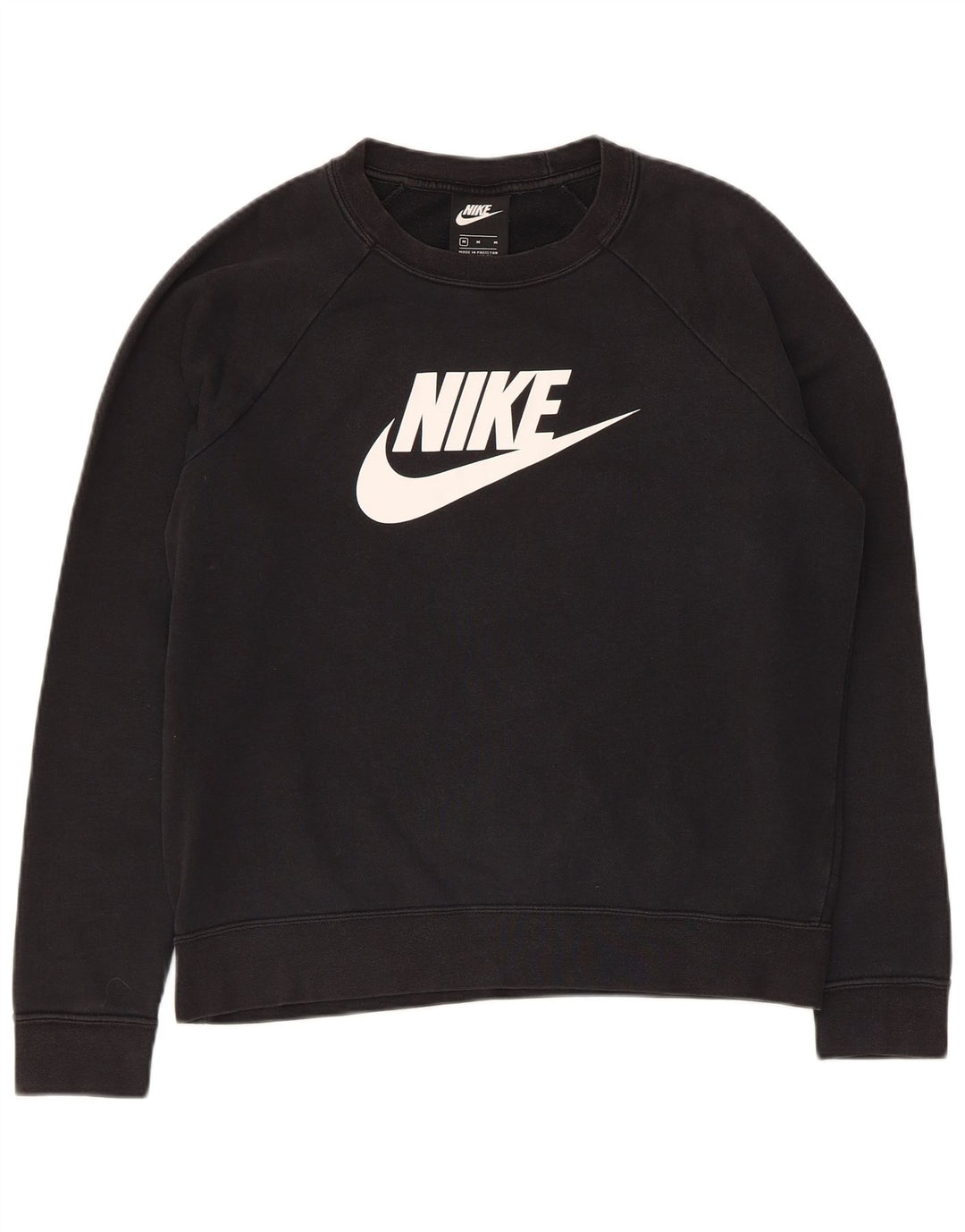 Nike - Sudadera gráfica para mujer, talla 40, talla mediana, algodón negro