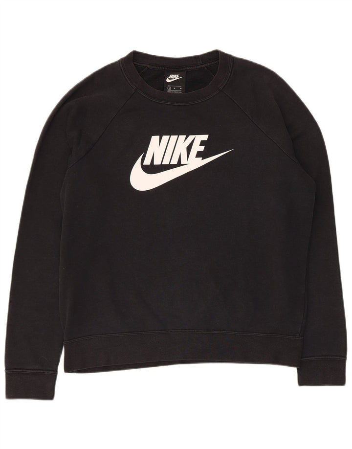 Nike - Sudadera gráfica para mujer, talla 40, talla mediana, algodón negro