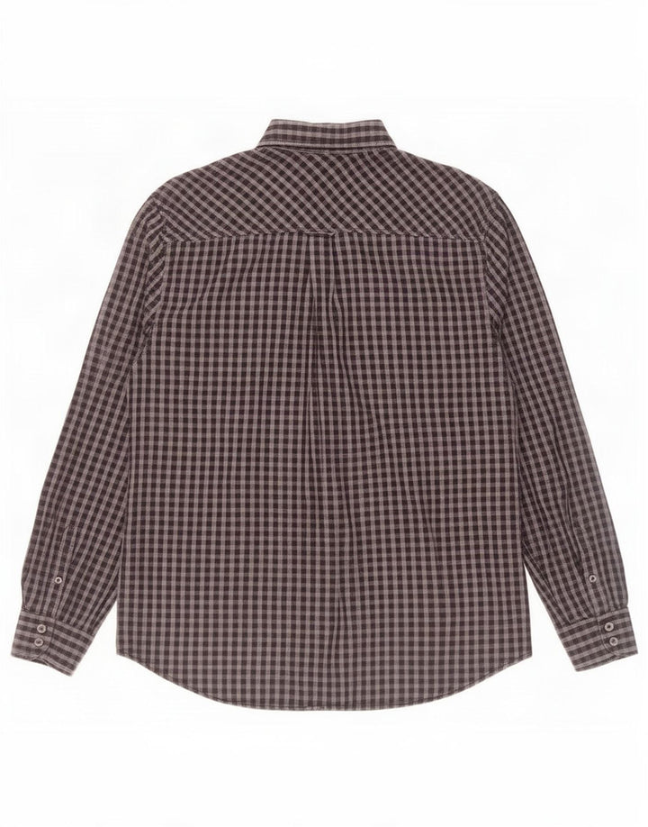 Camisa Ben Sherman para hombre grande de algodón a cuadros gris