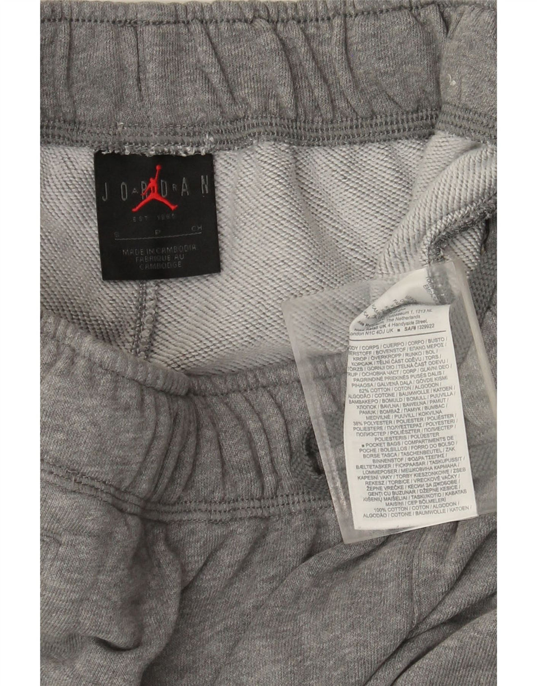 Jordan Hombre Pantalones De Chándal Joggers Small Gris Algodón