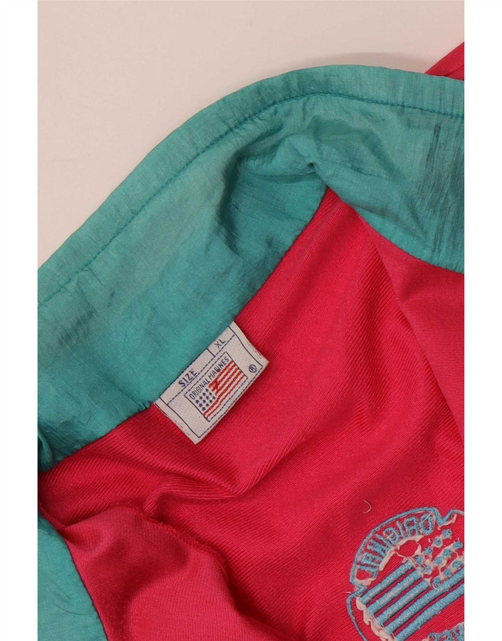 Vintage Hombre Chándal Top Chaqueta XL Multicolor Colorblock Poliéster