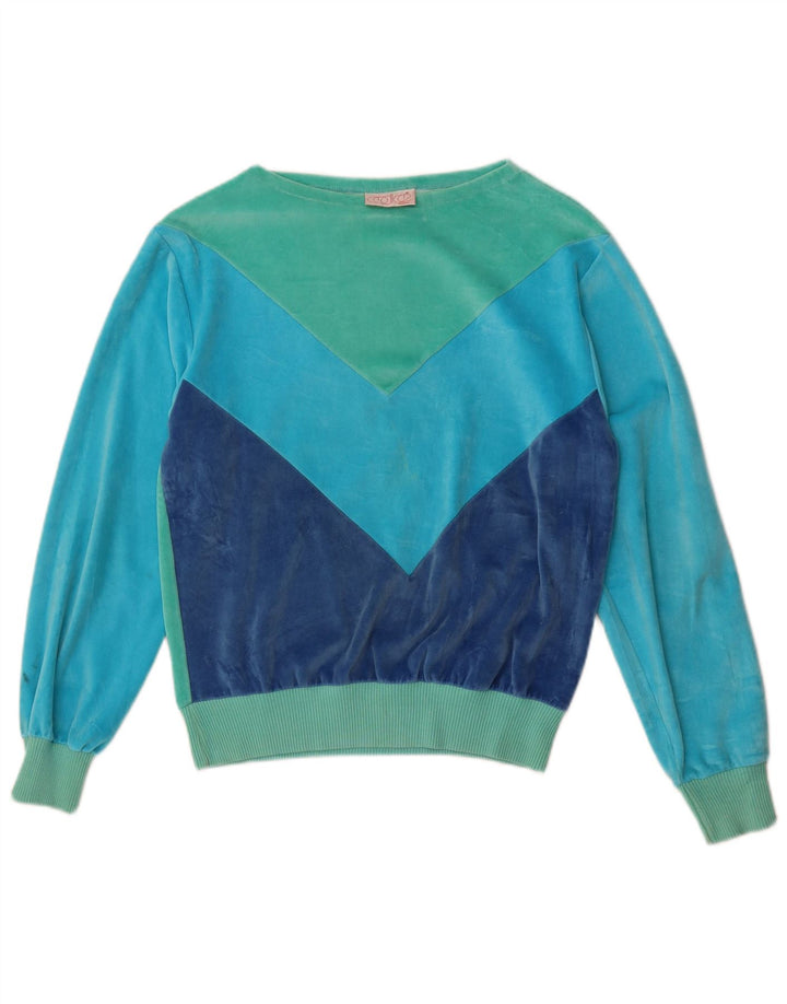 Codice Sudadera de terciopelo para mujer, jersey UK 40, algodón color block, azul mediano