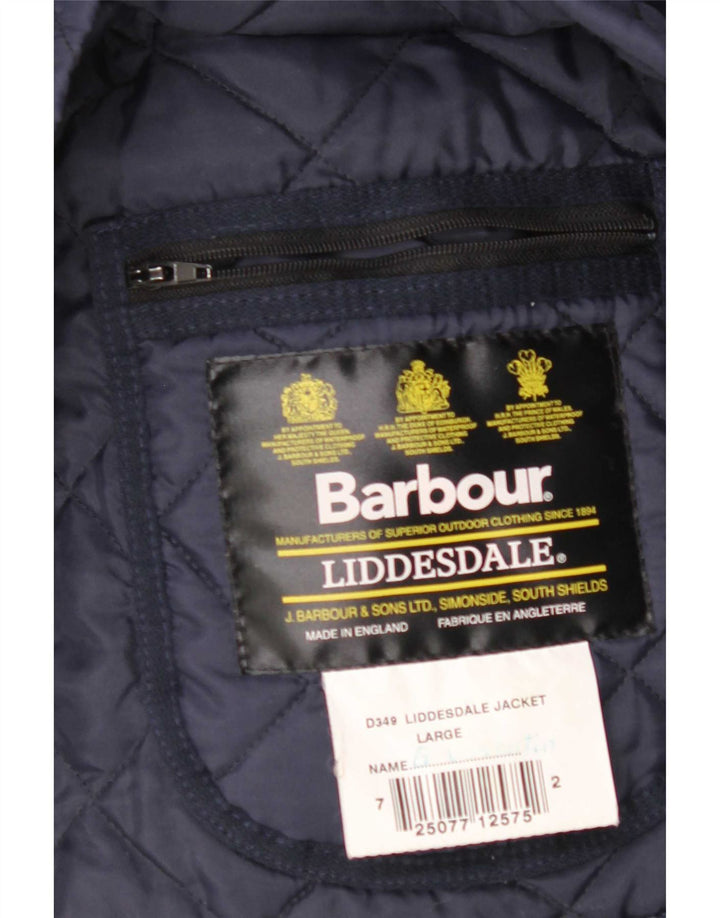 Barbour Chaqueta acolchada LIDDESDALE para hombre Reino Unido 40 Grande Nylon azul marino