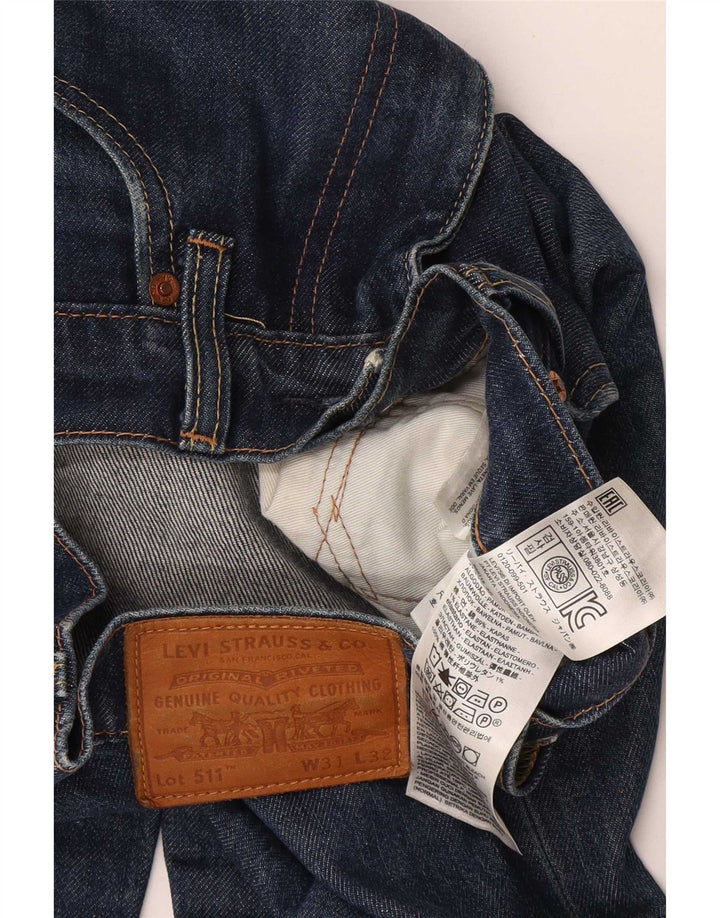 Levi's Hombre 511 Slim Jeans W31 L32 Algodón Azul Marino