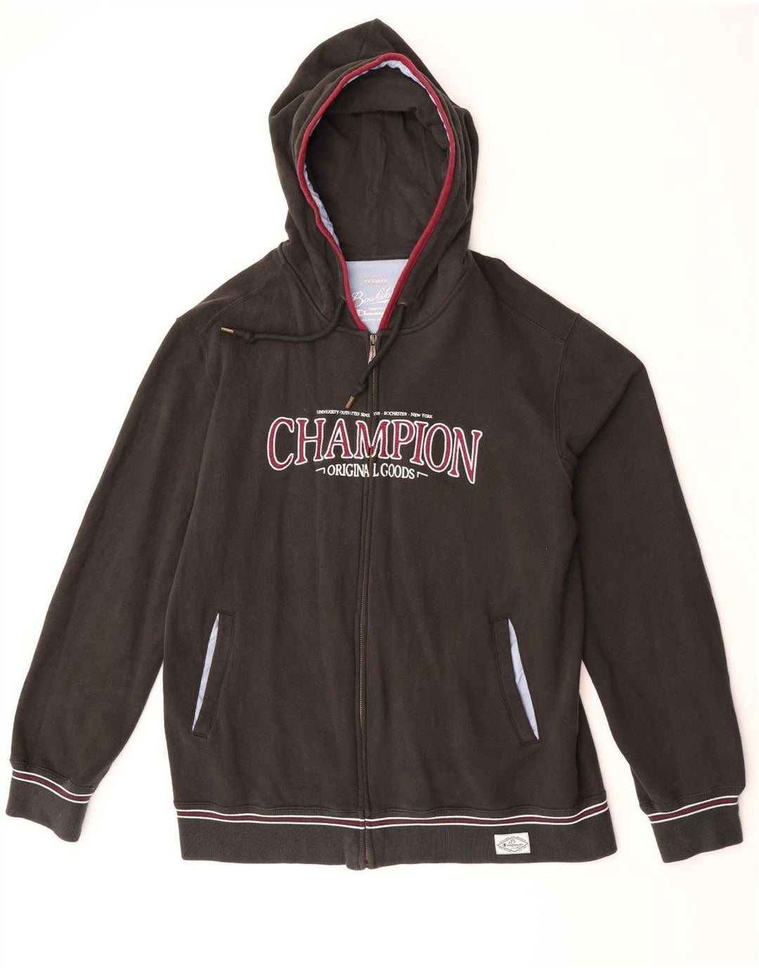 Champion Sudadera con capucha y cremallera gráfica para hombre 2XL Negro