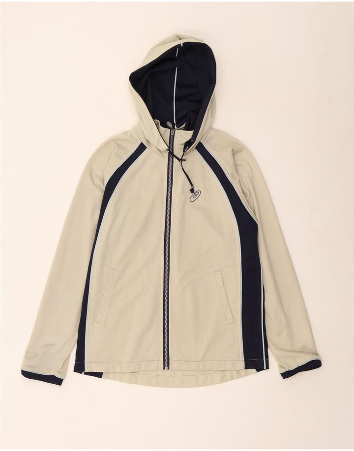 Asics Hombre Zip Hoody Sweater Medium Beige Colorblock