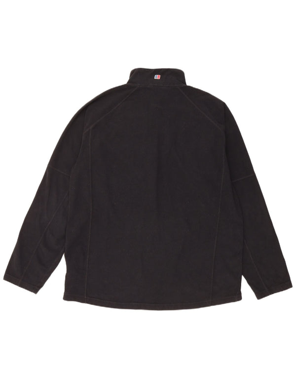 Berghaus - Jersey de forro polar con cuello y cremallera para hombre, talla 2XL, poliéster negro