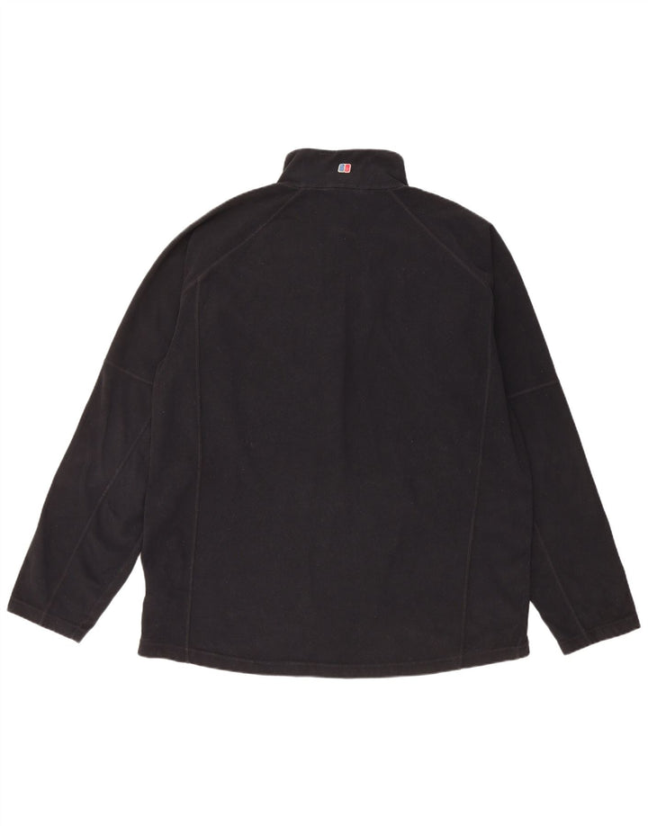 Berghaus - Jersey de forro polar con cuello y cremallera para hombre, talla 2XL, poliéster negro