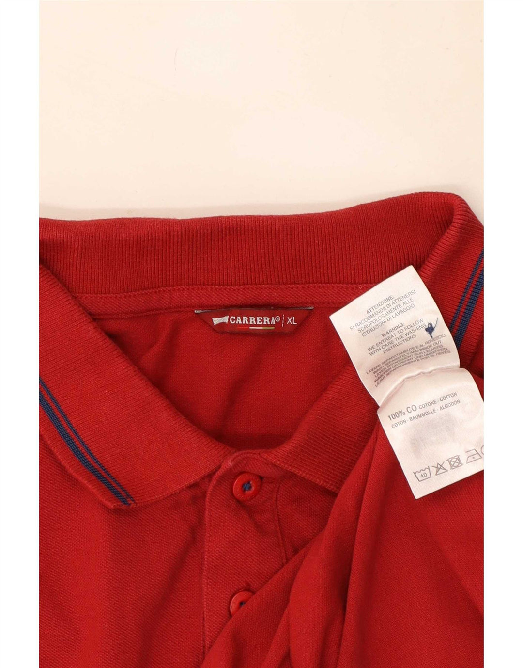 Polo Carrera Hombre XL Algodón Rayas Rojas