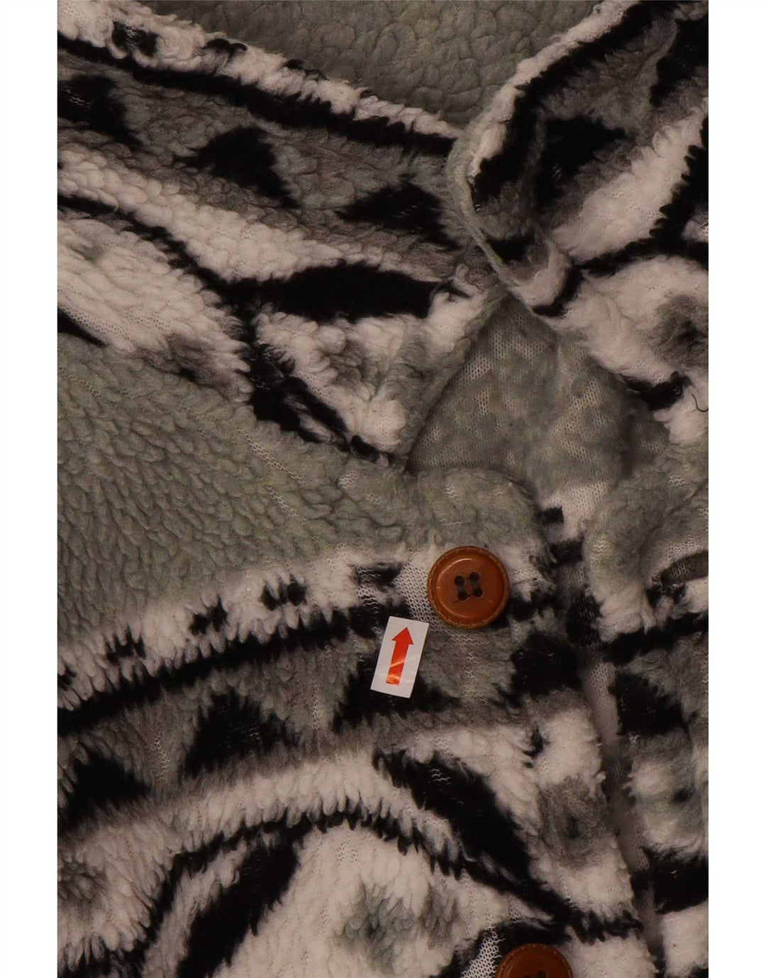 Vintage Mens Fleece Chaqueta Reino Unido 38 Gris Medio Fair Isle