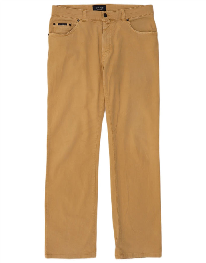 GANT Pantalón informal recto para hombre W32 L31 Algodón beige