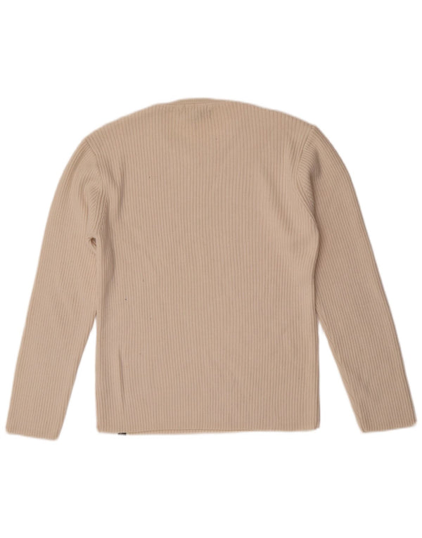 Guess Jersey de cuello redondo para mujer UK 18 XL Off White Merino Wool