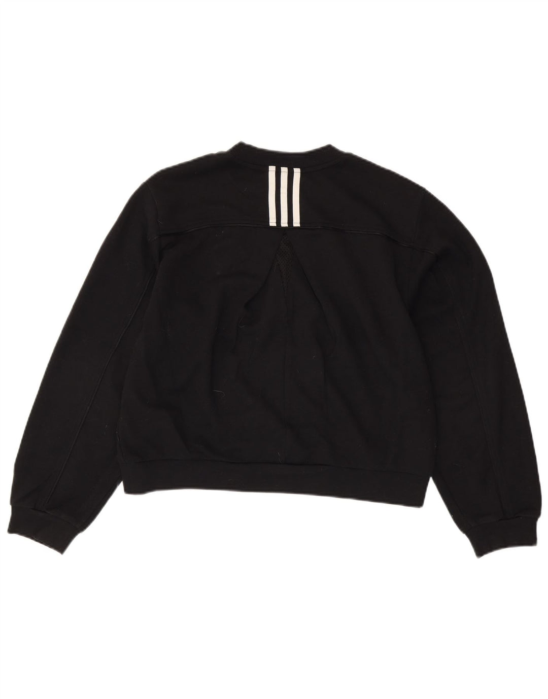 ADIDAS Mujer Crop Oversize Sudadera Jumper UK 8/10 Small Negro
