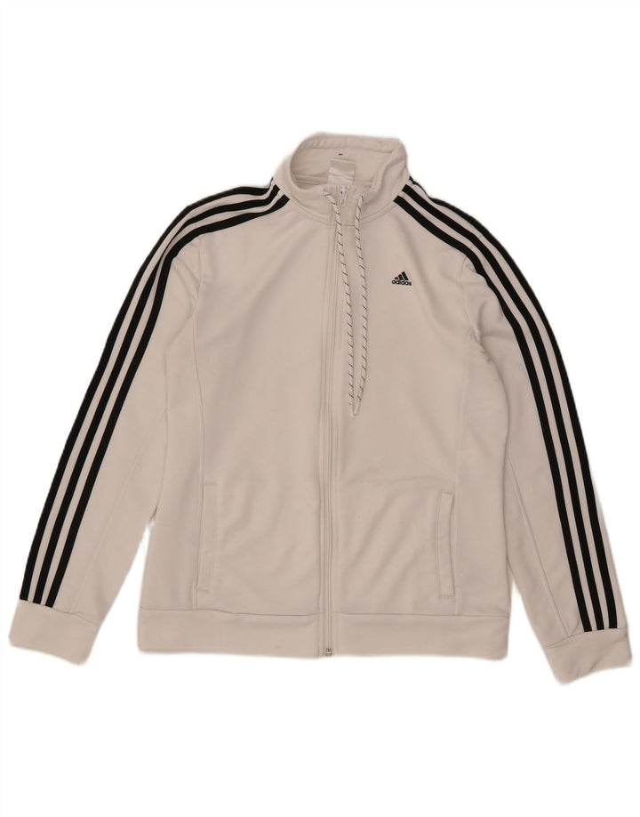 Adidas - Chaqueta de chándal para mujer, talla 16/18, poliéster blanco grande