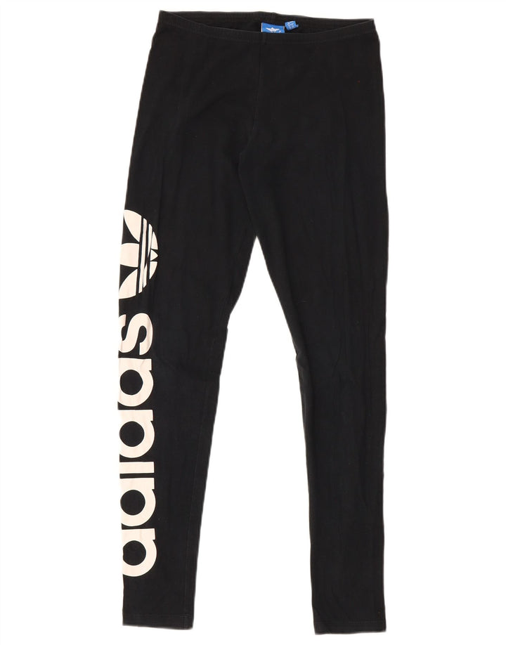 Adidas Leggings gráficos para mujer Reino Unido 12 Algodón negro mediano