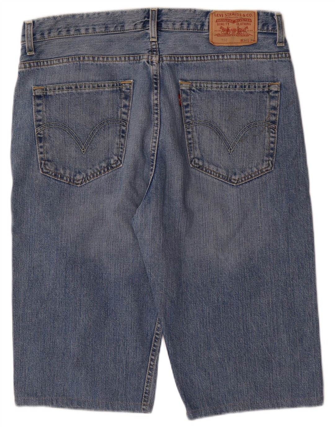 Levi's Mens 752 pantalones cortos de mezclilla W36 algodón azul grande