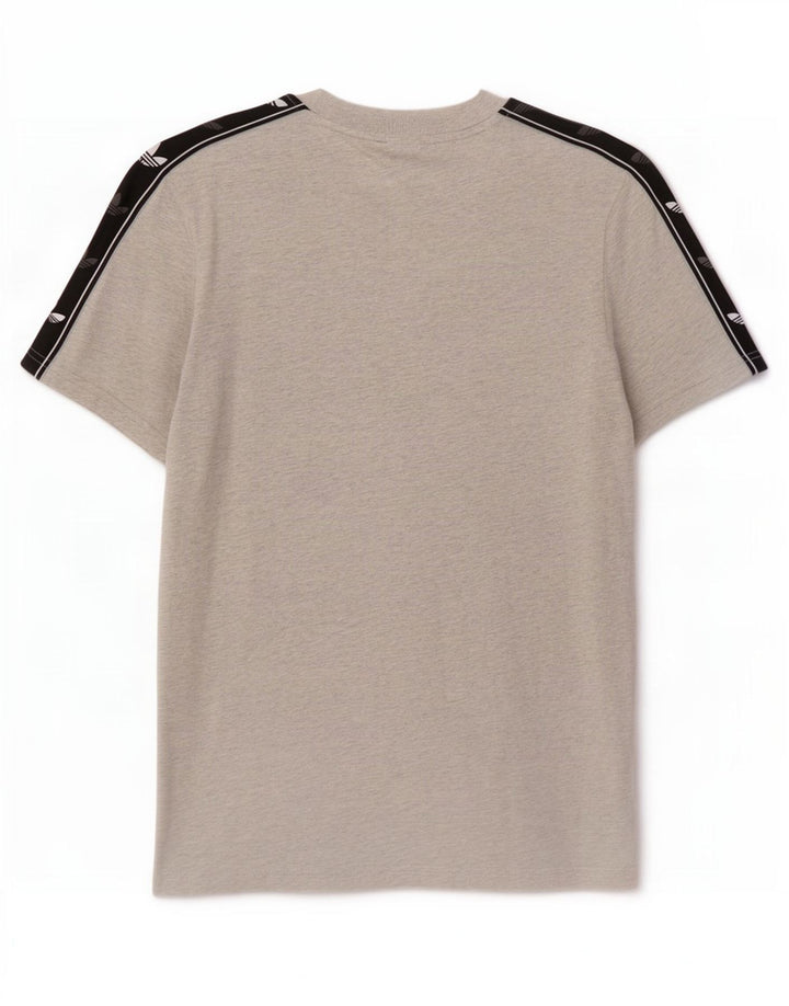 Adidas Hombre Camiseta Gráfica Top Gris Medio Colorblock