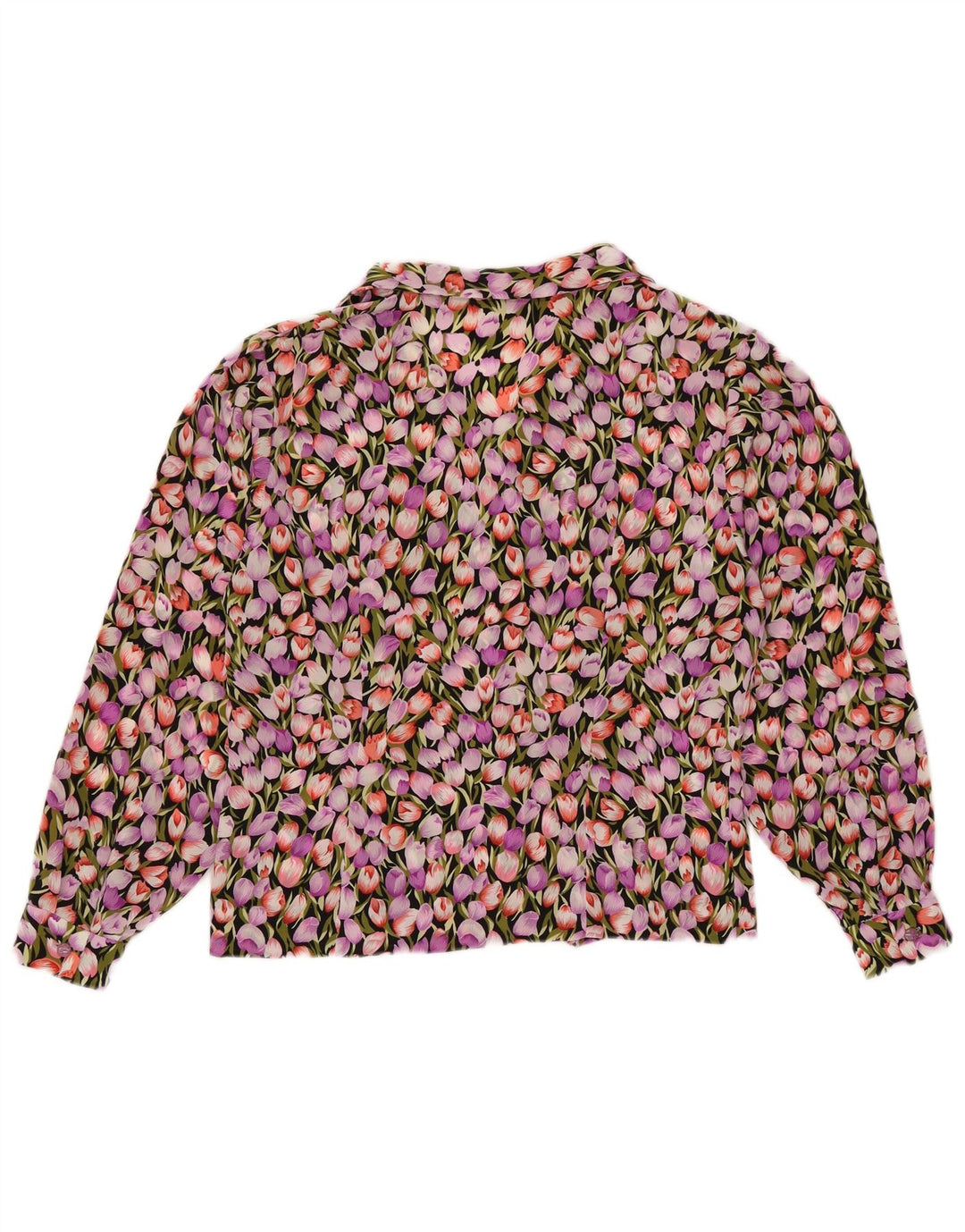 Vintage mujer camisa blusa Reino Unido 12 medio multicolor floral
