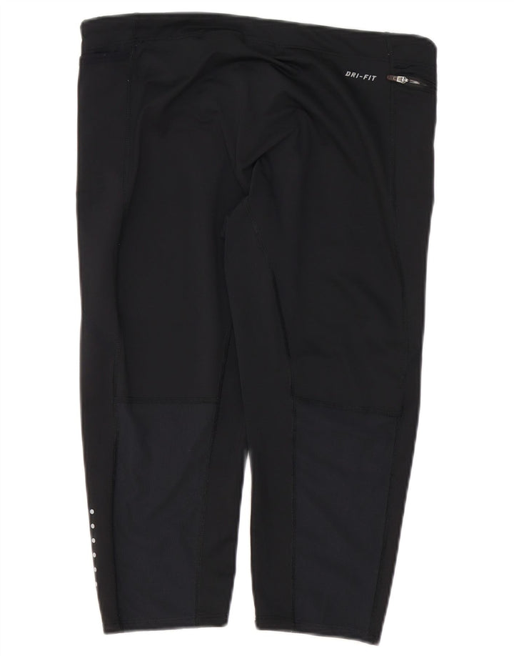 Nike - Leggings capri Dri Fit para mujer, talla 40, poliéster negro grande