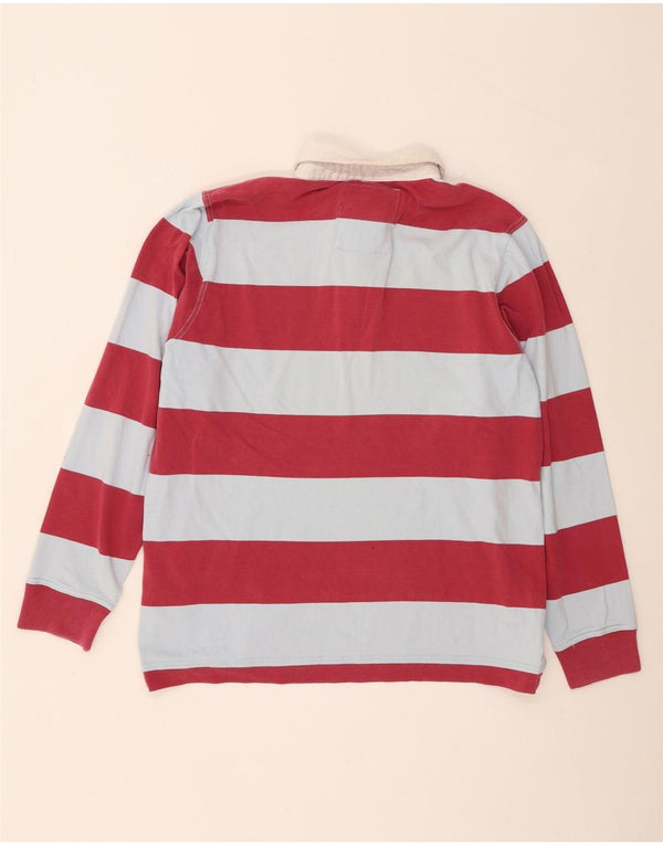 Crew Clothing Polo de rugby de manga larga para hombre XL Algodón a rayas rosa