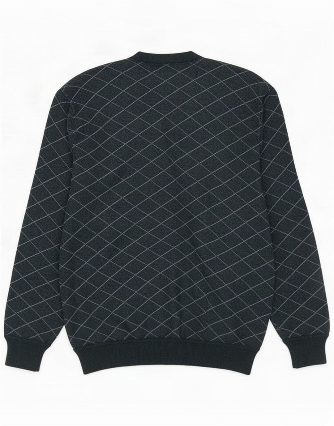 Jersey Giuliano con cuello en V para hombre IT 50 Lana a cuadros verde medio