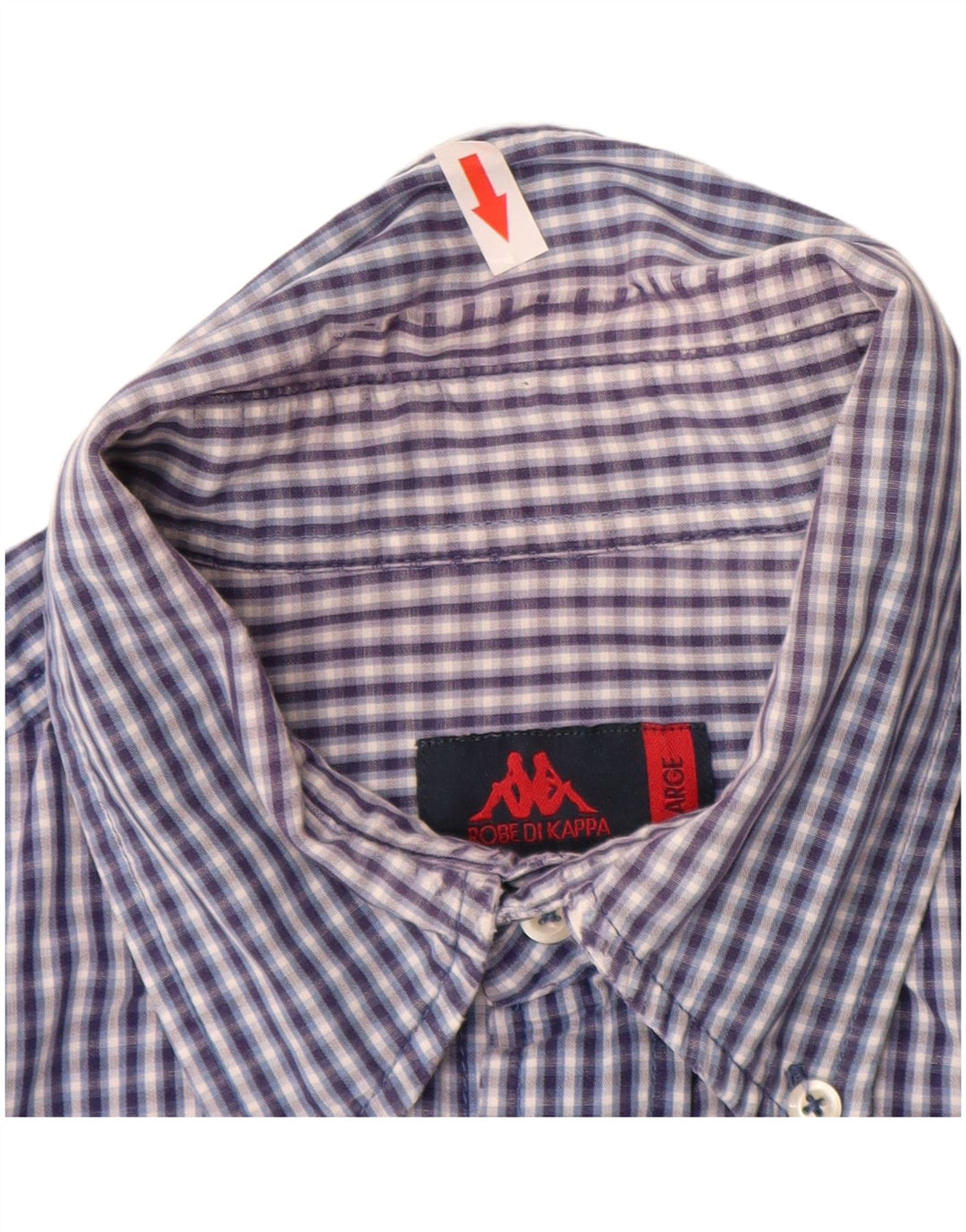 Camisa KAPPA Hombre Large Azul Cuadros Algodón