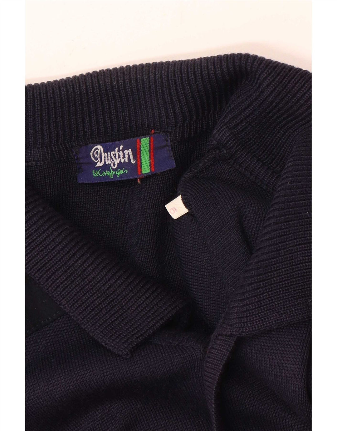 Vintage hombres Cardigan suéter grande azul marino