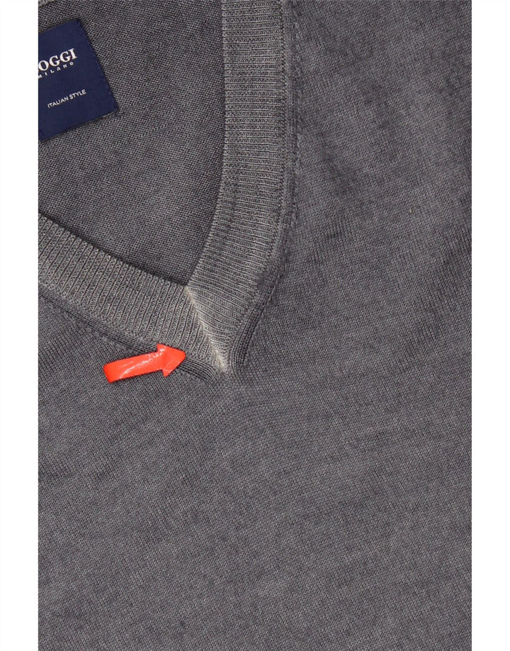 Boggi Hombre Chaleco Camiseta Sin Mangas Gris Medio Lana Nueva