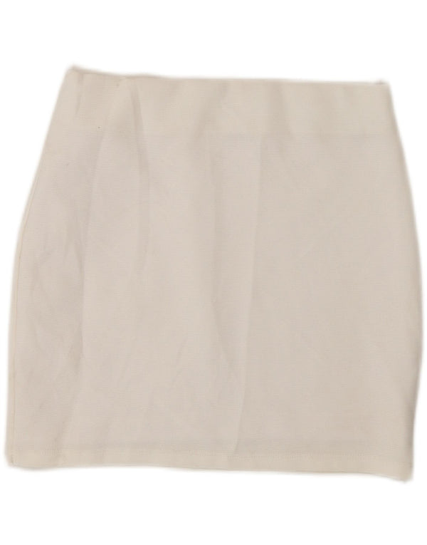 Minifalda Zara Mujer Small W26 Poliéster Blanco
