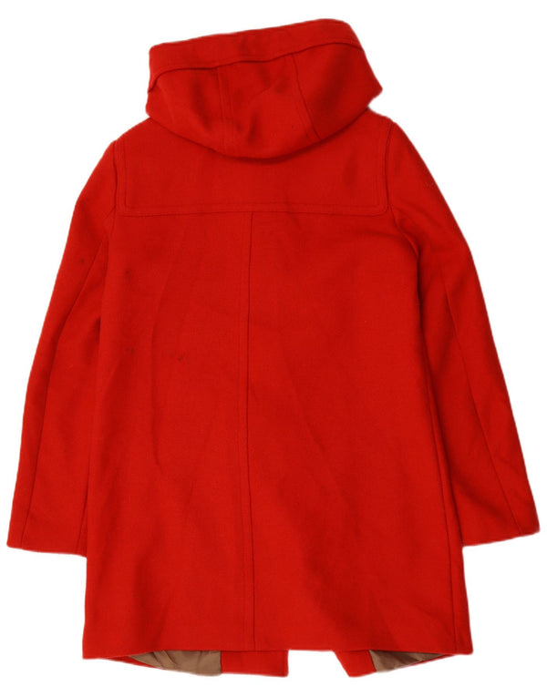 Benetton Trenca Con Capucha Para Mujer UK 42 Lana Roja Mediana