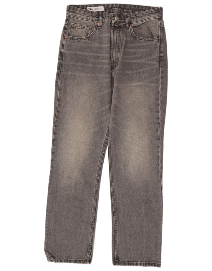 Zara Jeans Rectos Mujer EU 40 Medium W30 L29 Gris